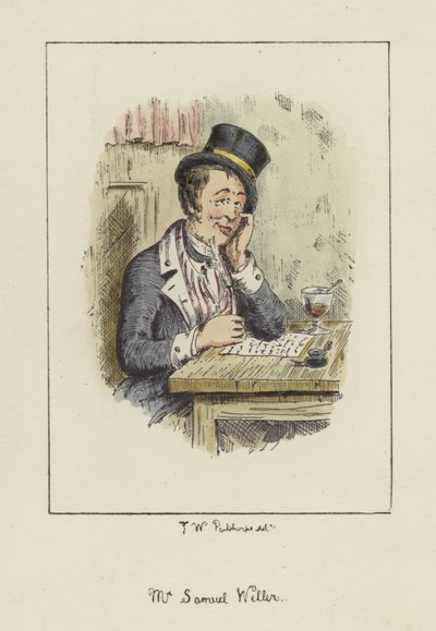Sam Weller, from the Pickwick Papers, by Charles Dickens by English School