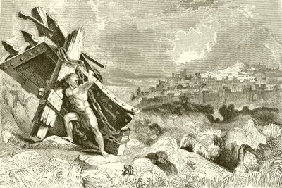 Samson Carrying Away the Gates of Gaza by English School