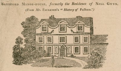 Sandford Manor House, Fulham, London, Formerly the Dwelling Place of Nell Gwynne by English School