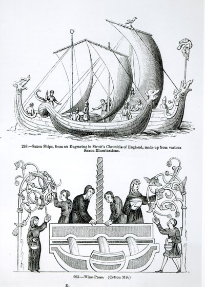 Saxon Ship, from an engraving in Strutt