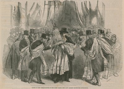 Scene at the consecration of the Chief Rabbi - the Law carried round the Synagogue by English School