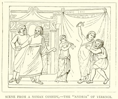 Scene from a Roman Comedy,--The Andria of Terence by English School