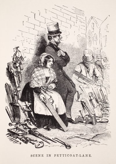 Scene in Petticoat-Lane, illustration from London Labour and London Poor by Henry Mayhew, pub. 1862 by English School