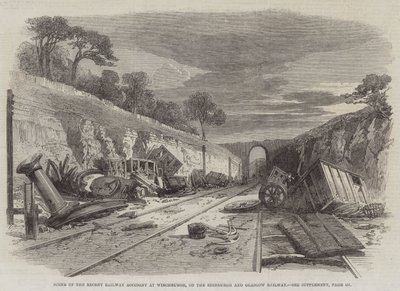 Scene of the Recent Railway Accident at Winchburgh, on the Edinburgh and Glasgow Railway by English School