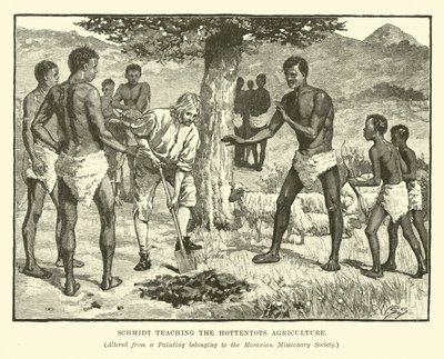 Schmidt teaching the Hottentots agriculture by English School