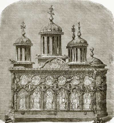 Sculptured Cabinet in the Treasury of Karyes by English School