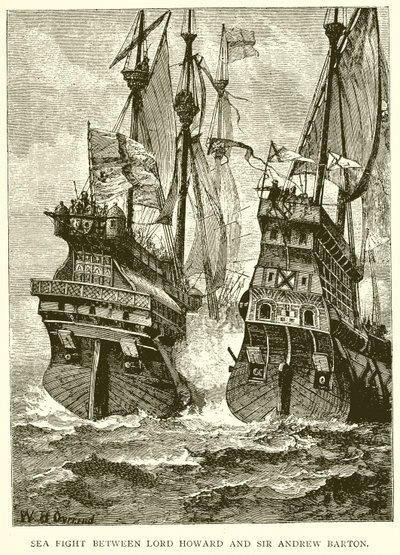 Sea Fight Between Lord Howard and Sir Andrew Barton by English School