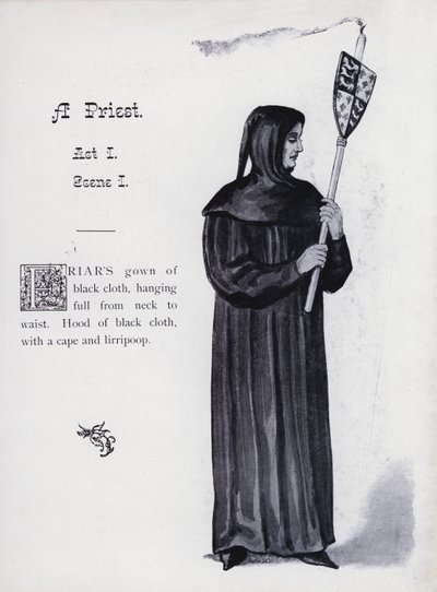 King Richard III: A Priest, Act I, Scene I by English School