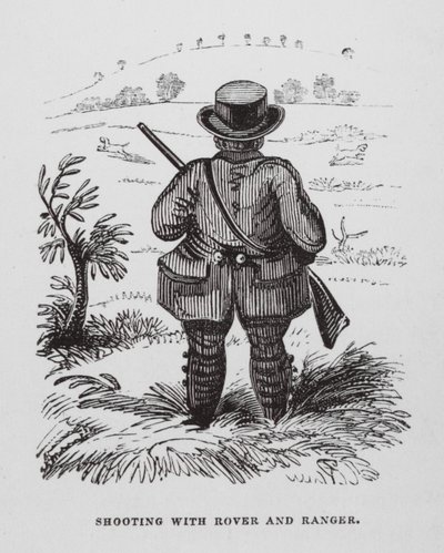 Shooting with Rover and Ranger (engraving) by English School