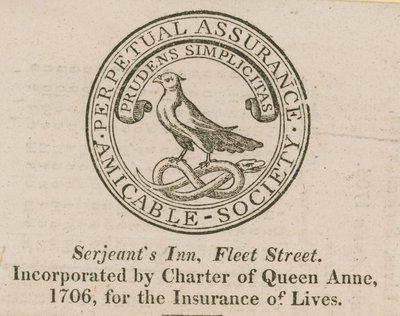 Sign of the Amicable Society Perpetual Assurance by English School