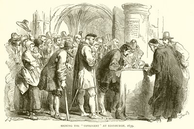 Signing the Covenant at Edinburgh, 1639 by English School