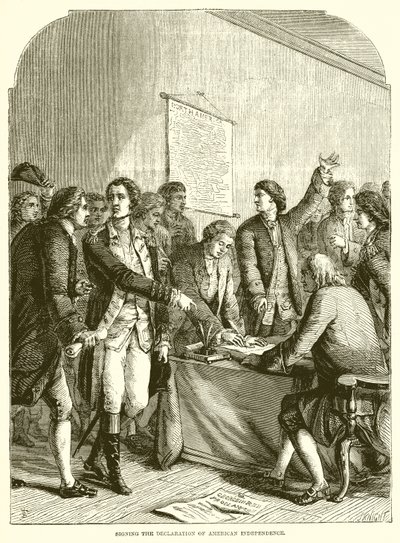 Signing the Declaration of American Independence by English School