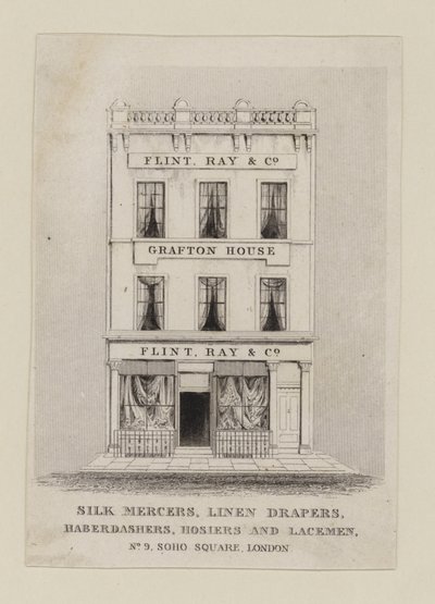 Flint Ray & Co Silk Mercer, trade card by English School