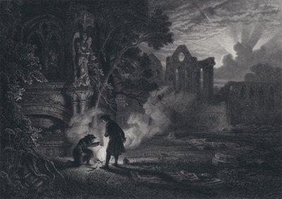 Sir Arthur and Dousterswivel in the Ruins of St Ruth by English School