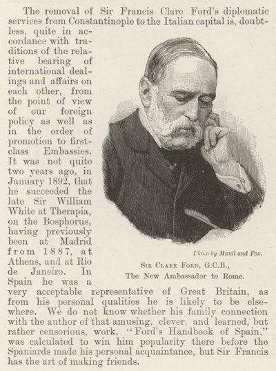 Sir Clare Ford, GCB, the New Ambassador to Rome by English School