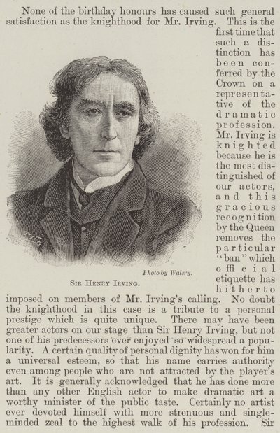 Sir Henry Irving by English School