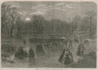 Skating on the Serpentine by Torchlight by English School