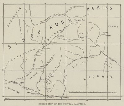 Sketch Map of the Chitral Campaign by English School