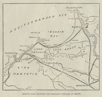 Sketch Plan showing the Military Position in Egypt by English School
