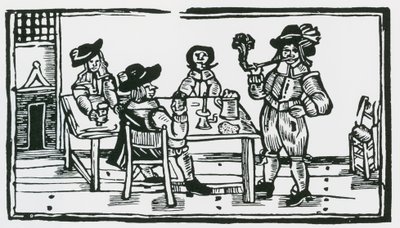 Smoking and Drinking in a Tavern by English School