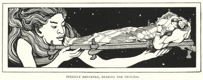 Speedily returned, bearing the princess by English School