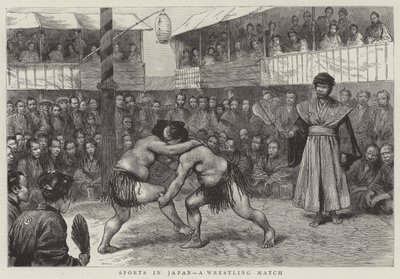 Sports in Japan, a Wrestling Match by English School