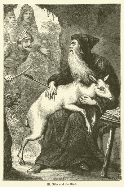 St Giles and the Hind by English School