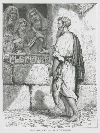 St Peter and the Tribute Money by English School