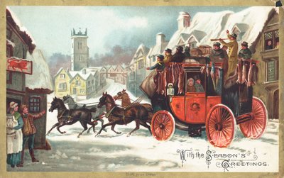 Stage Coach in the Snow by English School