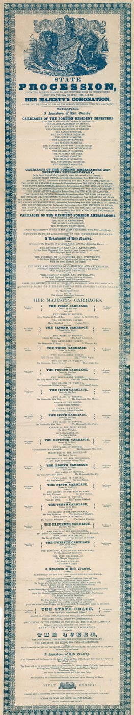 State Procession on Coronation of Queen Victoria by English School