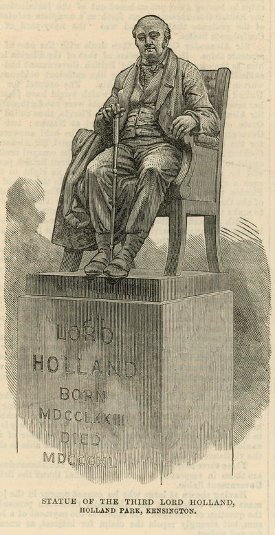 Statue of the Third Lord Holland in Holland Park, Kensington by English School
