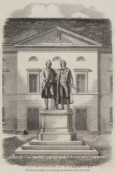 Statues of Goethe and Schiller at Weimar by English School