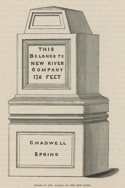 Stone at the source of the New River, Chadwell Spring by English School