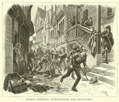 Street fighting, Burgundians and Armagnacs by English School