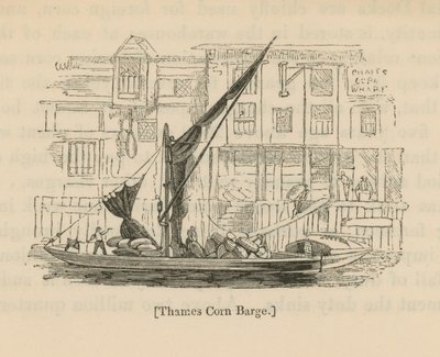 Thames Corn Barge by English School
