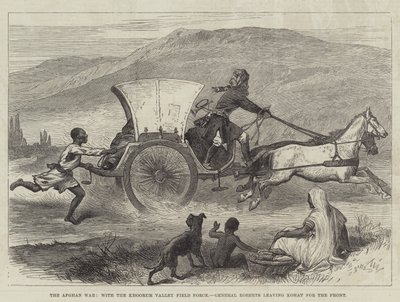 The Afghan War, with the Khoorum Valley Field Force, General Roberts leaving Kohat for the Front by English School