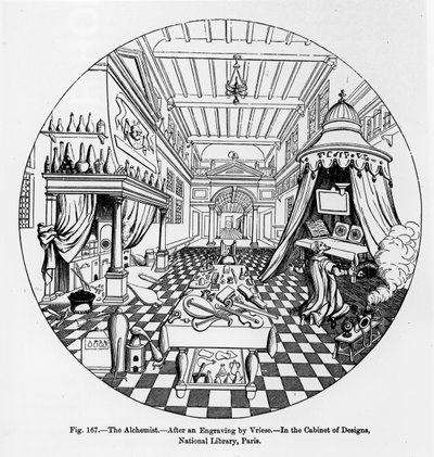 The Alchemist, After an Engraving by Vriese, Illustration from Science and Literature in the Middle Ages and the Renaissance, Written and Engraved by Paul Lacroix, 1878 by English School