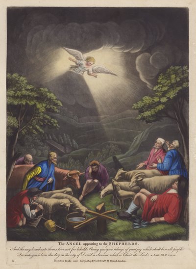 The Angel appearing to the Shepherds by English School