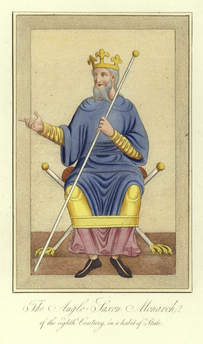 The Anglo-Saxon Monarch of the 8th Century in a Habit of State by English School