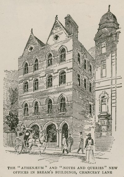 The Athenaeum and Notes and Queries new offices in Breams Buildings, Chancery Lane, London by English School