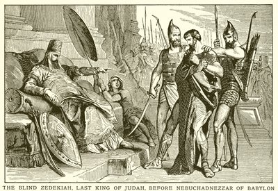 The Blind Zedekiah, Last King of Judah, before Nebuchadnezzar of Babylon by English School