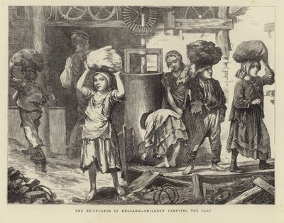 The Brickyards of England - Children Carrying the Clay by English School