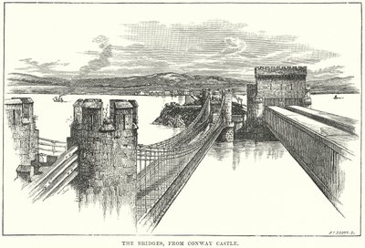 The Bridges, from Conway Castle by English School