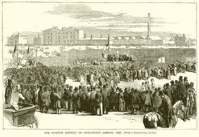 The Chartist Meeting on Kennington Common, 1848 by English School