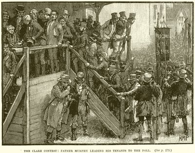 The Clare Contest: Father Murphy leading his Tenants to the Poll by English School