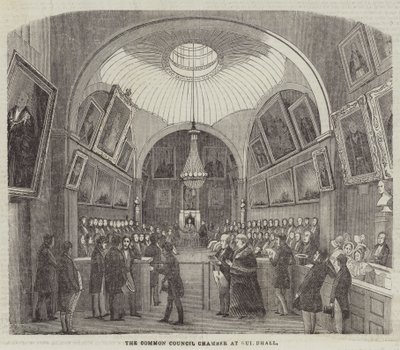 The Common Council Chamber at Guildhall by English School