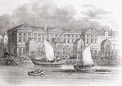 The Custom House, London, England, as it Appeared Before the Great Fire, from Old England: A Pictorial Museum, Published 1847 by English School