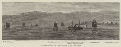 The Destruction of a Lighthouse in Belfast Lough by English School