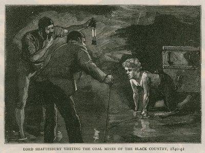The Earl of Shaftesbury; Visiting the Coal Mines of the Black Country, 1840-41; from The Graphic, 10 October 1885 by English School