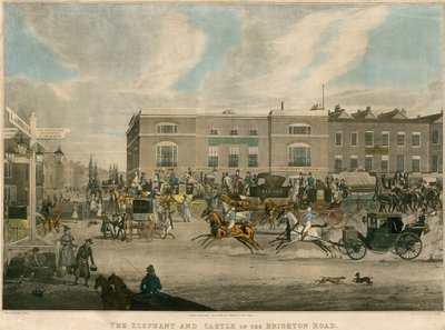The Elephant and Castle on the Brighton Road, London by English School